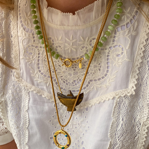 Tijgeroog Handgeslepen Vogel Ketting
