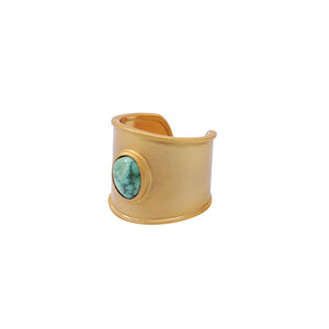 Grote Gouden Ring Edelsteen Turquoise