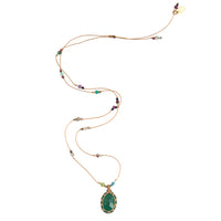 handgeknoopte edelstenen ketting groene onyx hanger