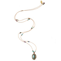 handgeknoopte ketting met multi stenen