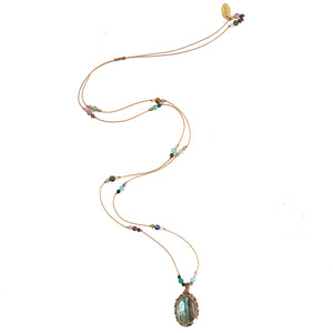 handgeknoopte ketting met multi stenen
