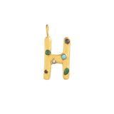 Initial Letter H Met Edelstenen