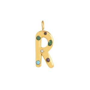 Initial Letter R Met Edelstenen