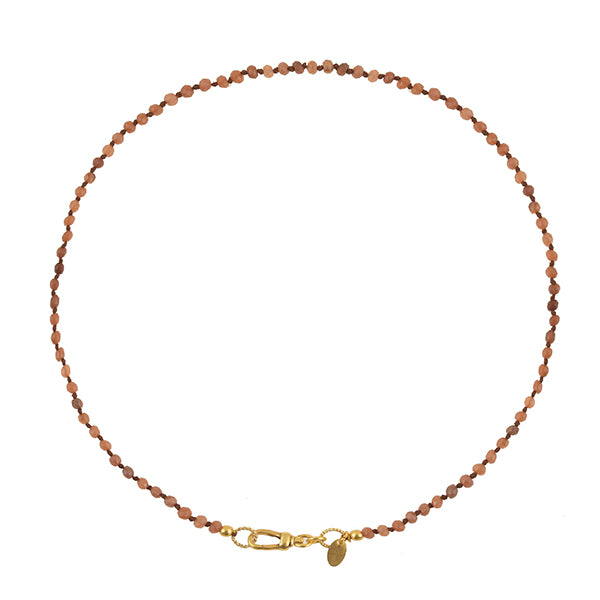 Bruine Jade Ketting Handgeknoopt