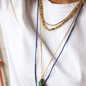 Gele Jade Ketting Handgeknoopt
