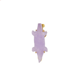 Paarse Jade Krokodil Stud Enkele Oorbel