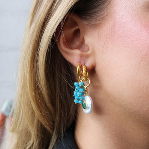 Trosje Aqua Jade Oorbellen 