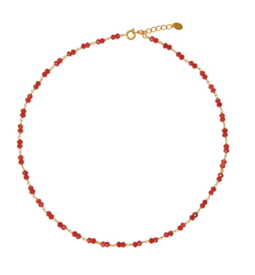 kettel edelstenen ketting rode jade