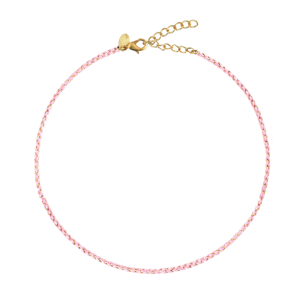 koord ketting lichtroze