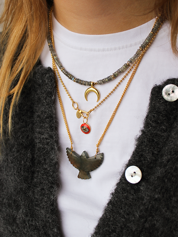 labradoriet vogel ketting