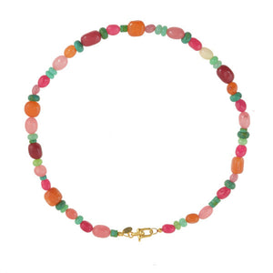 ulti Jade Edelstenen Ketting Oranje Rood