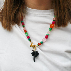 ulti Jade Edelstenen Ketting Oranje Rood