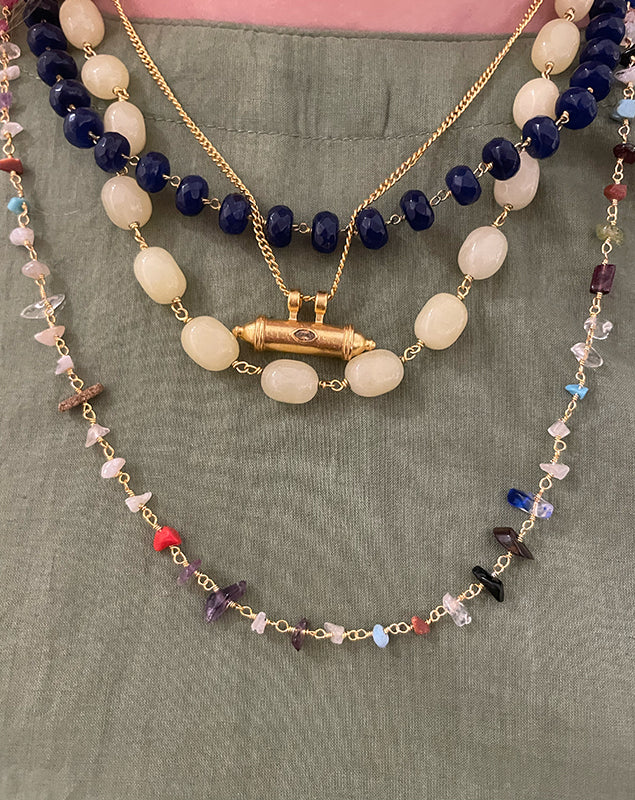 Mix Stone Chip Necklace