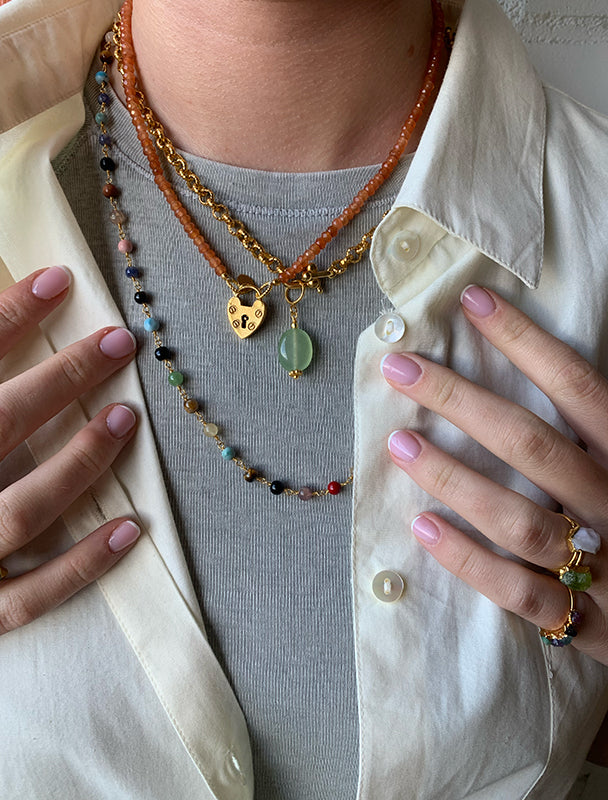 Multi Color Stones Beads Necklaces ladies