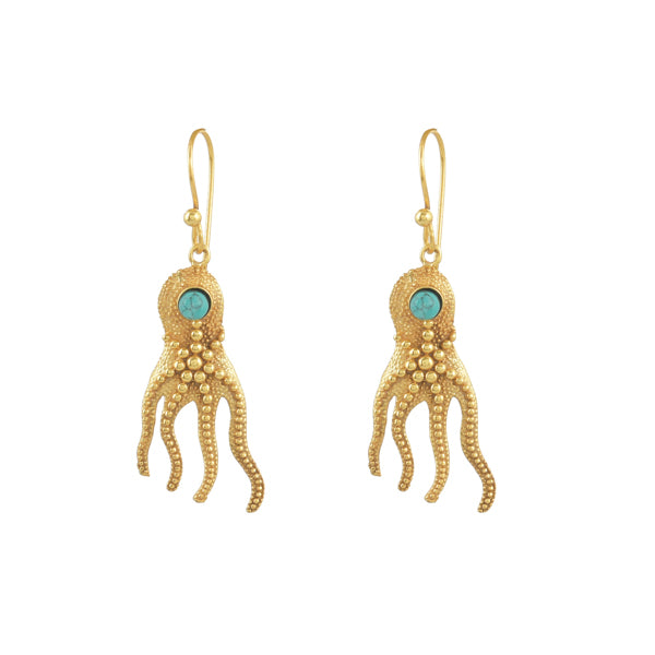 Octopus Oorbellen Goud 