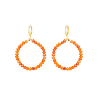 Ronde Jade Oorbellen Carneool