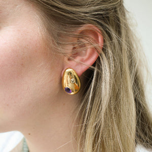 Gouden Oorbellen Edelstenen Groot