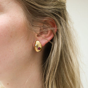 Gouden Oorbellen Met Edelstenen Klein
