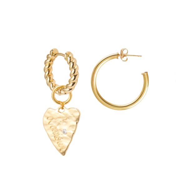 Set Earrings Heart Charm Large iamjai