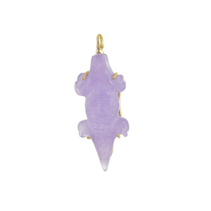 paarse jade krokodil edelsteen hanger