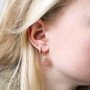 perzik maansteen druppel oorbellen 