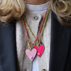 Groot Roze Emaille Hart