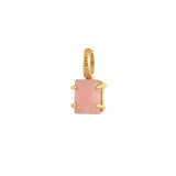 roze jade mini edelsteen bedel vierkant