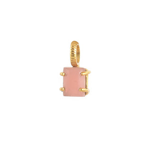 roze jade mini edelsteen bedel vierkant