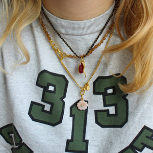 Roze Opaal Bloem Bedel Met Zirkonia