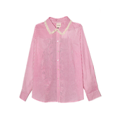 Gestreepte Roze Blouse
