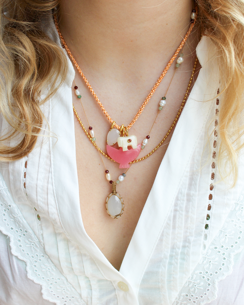 Edelstenen Vogel Roze Jade