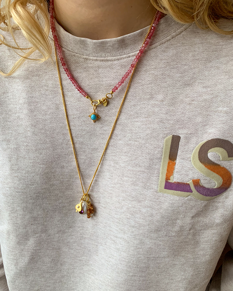 parel bedel met amethist steentje