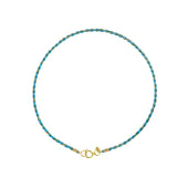 satijnen ketting blauw groen met rond slot