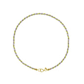 satijnen ketting lila groen met rond slot