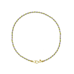 satijnen ketting lila groen met rond slot