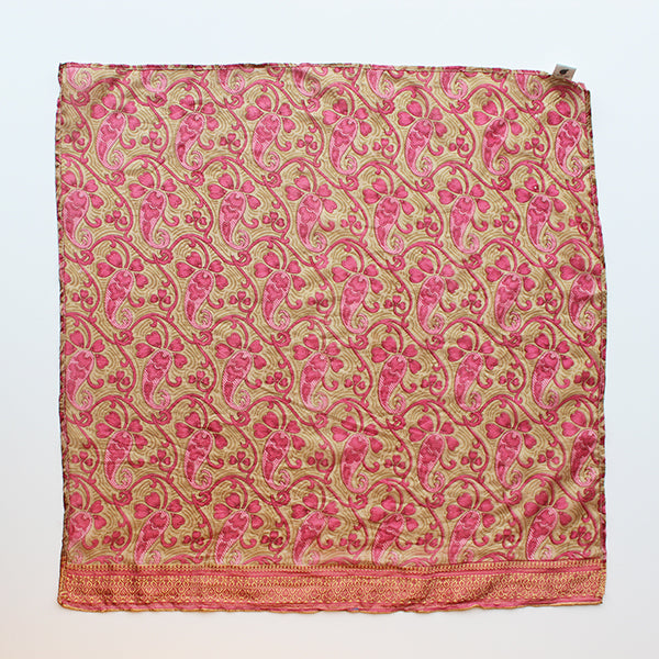 Vintage Saree Silk Scarf Pink