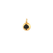 Gouden bedel schoppen zwarte onyx