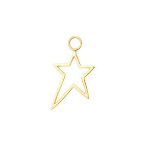 Small gold plated outlining of a star charm for woman