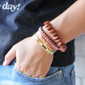 zonnesteen armband geknoopt