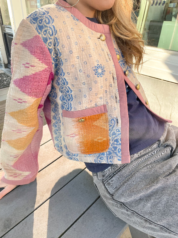 Vintage Kantha Jasje Kleurrijk