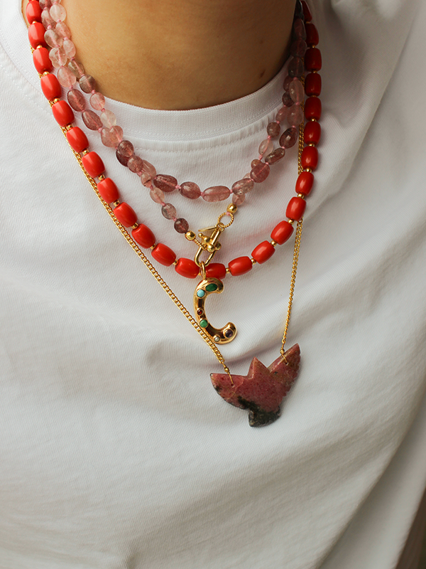 Rhodonite Vogel Ketting