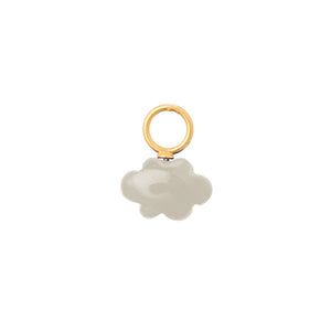Grey stone cloud charm for woman, gold plated round hanger