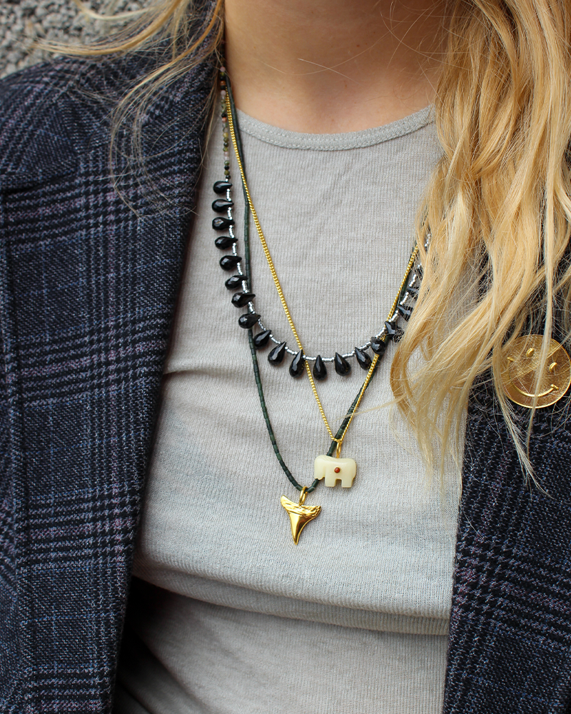 Druppel Edelstenen Ketting Zwarte Onyx