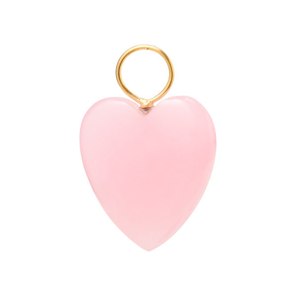 Stone Heart Charm Pink Medium