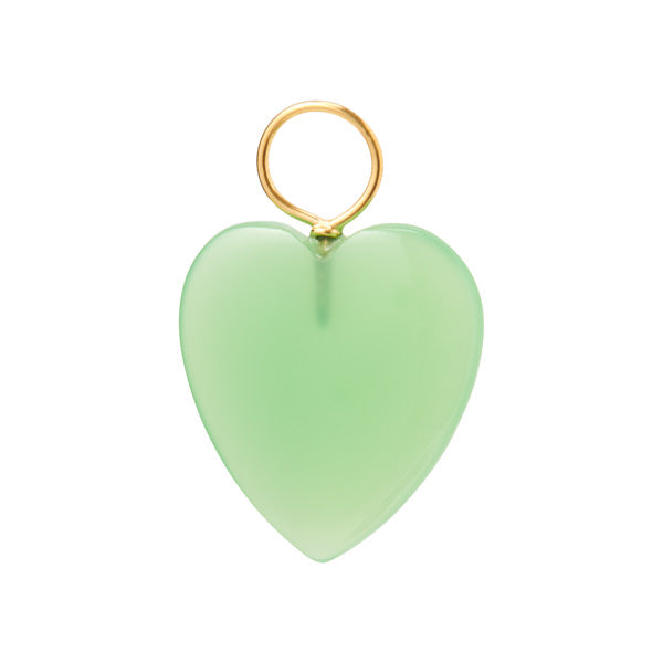 Stone Heart Charm Green Medium