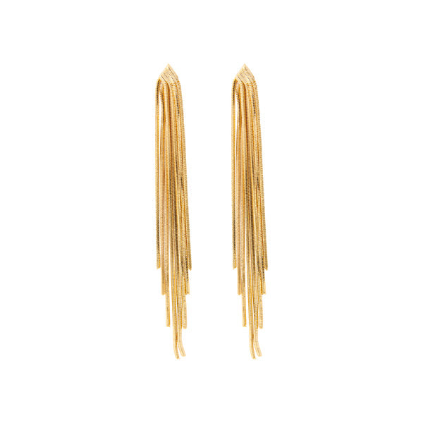 Waterfall gold Chain Earrings for woman, gold plated