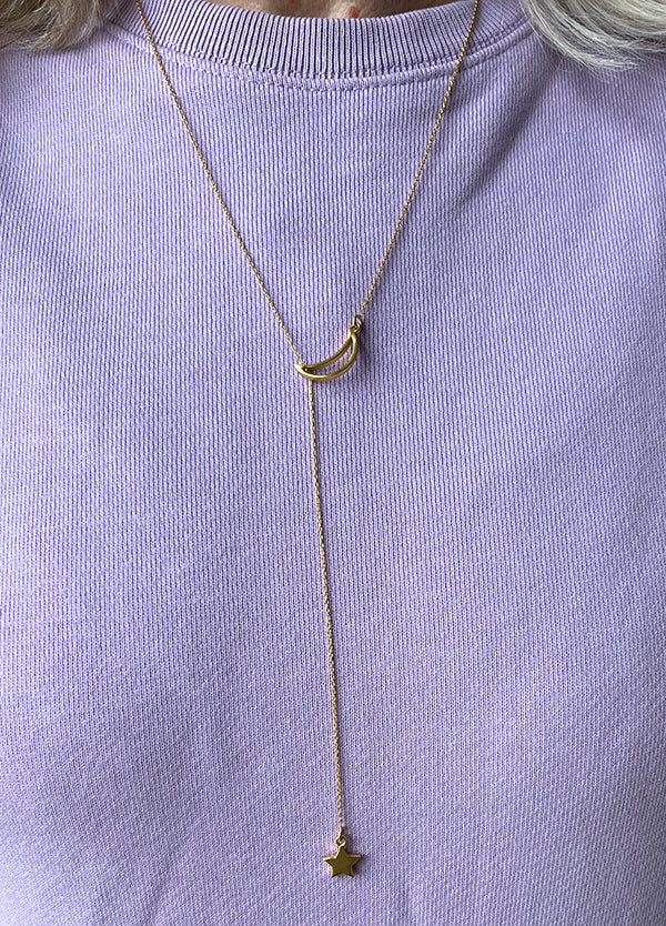 Fijne Maan en Ster Gouden Ketting