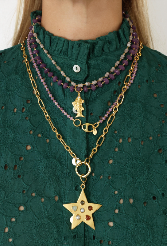 Expression Necklace With Purple Jade Beads