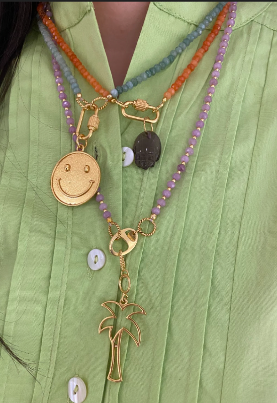 Traditional Stone Necklace With Screw Lock